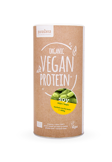 Vegan protein SOY SOJA BAOBAB - VANILLA Isolate 90% 400 grams BIO