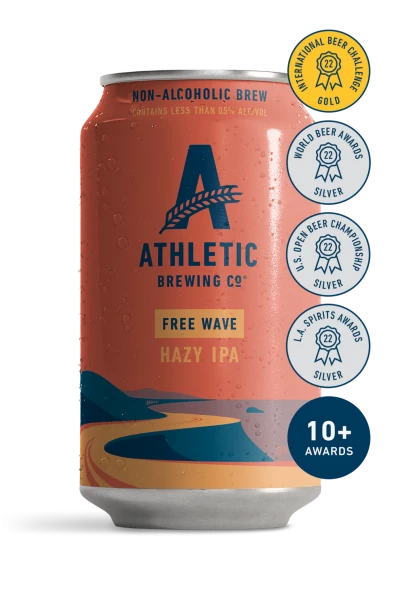ATHLETIC Brewing FREE WAVE HAZY IPA Alkoholfreies Craft Bier Kiste 24 x 355 ml USA