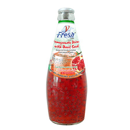 V-fresh POMEGRANATE Drink with BASIL SEEDS Kiste 24 x 290 ml Thailand