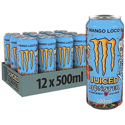 MONSTER Energy JUICED Mango Loco Kiste 12 x 500 ml UK