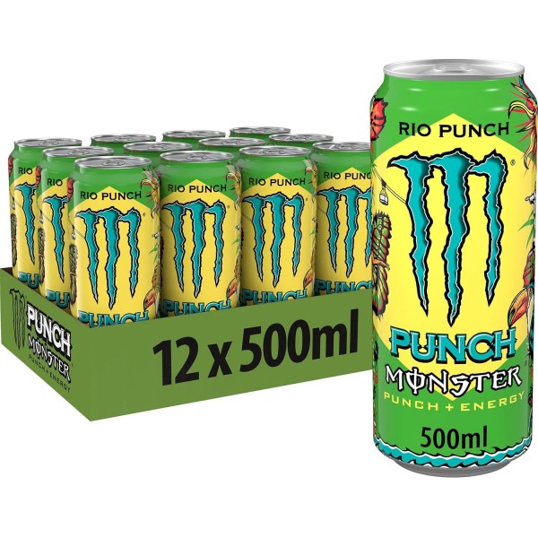 MONSTER Energy RIO PUNCH Kiste 12 x 500 ml UK