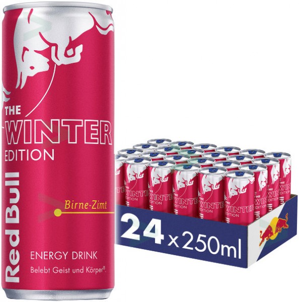 Red Bull Winter Edition 2023 BIRNE - ZIMT Energy Drink Kiste 24 x 250 ml Schweiz