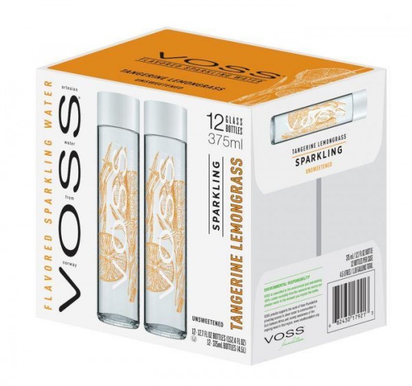 VOSS FLAVORED Sparkling Water TANGERINE - LEMONGRASS Kiste 12 x 375 ml Norwegen