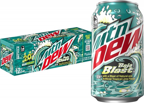 Mountain Dew BAJA BLAST Soda Kiste 24 x 355 ml USA