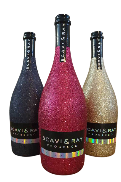 SCAVI & RAY Prosecco Frizzante Bling Bling Glitzer GOLD 75 cl / 11