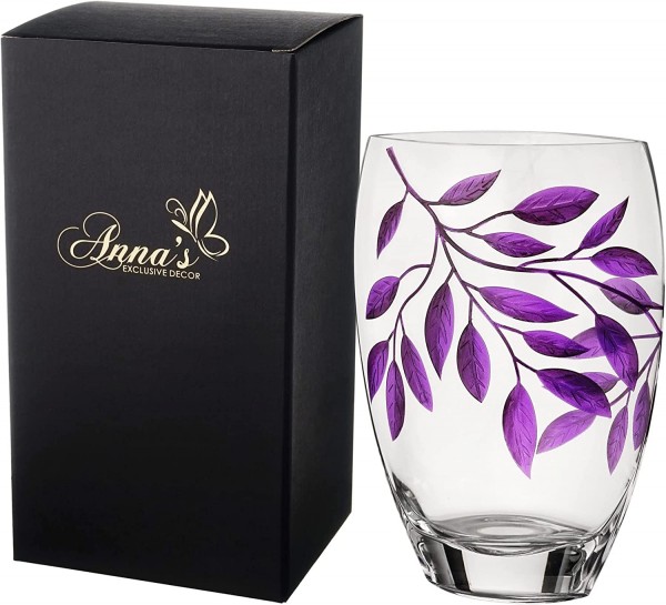 Anna's Exclusive Decor Large GLASS VASE VIOLET, 30 cm, in gift box mouth blown in Poland