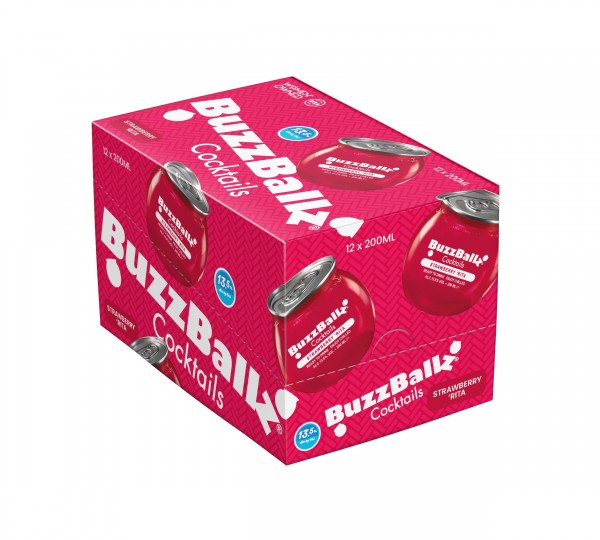 BuzzBallz STRAWBERRY RITA Cocktail Kiste 12 x 200 ml / 15 % USA