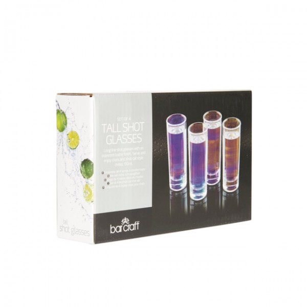 Set of four iridescent narrow shot glasses 4 x 60 ml by BarCraft