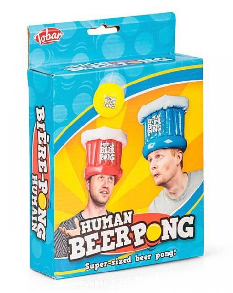 Drinking game HUMAN BEER PONG inflatable hats and Ball by Tobar