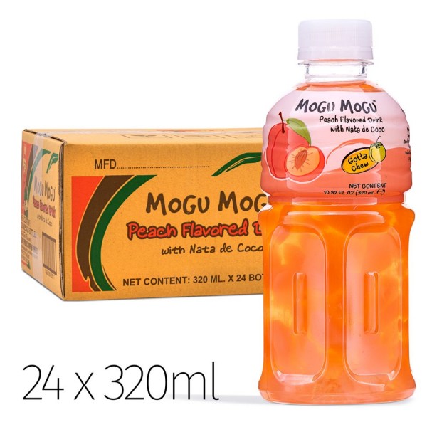 MOGU MOGU PEACH Flavoured Drink With Nata De Coco Kiste 24 x 320 ml Thailand
