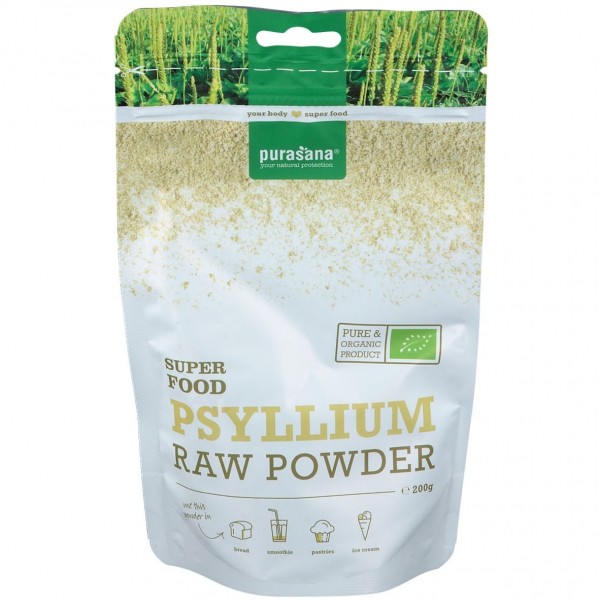 Purasana Superfood PSYLLIUM - FLOHSAMEN Raw Powder 200 Gramm Belgien