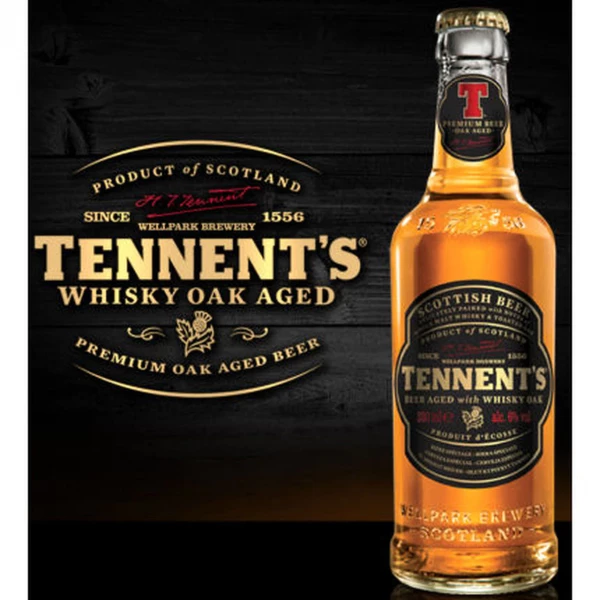 TENNENT'S Whisky Oak Aged Bier Kiste 24 x 330 ml / 6.6 % Schottland