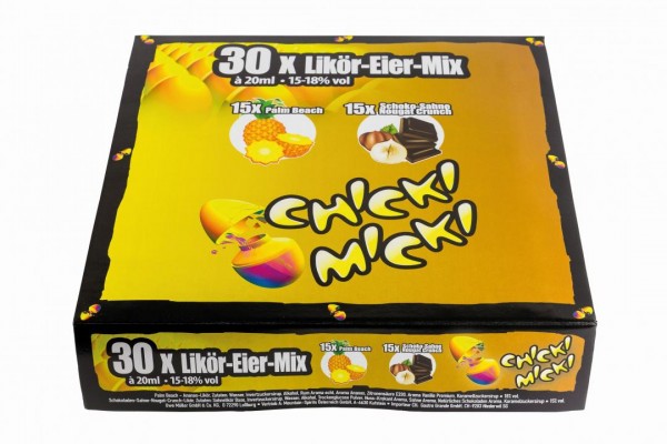 Chicki Micki Likör - Eier Mix / Palm Beach und Schoko 30 x 2 cl / 17 % Deutschland