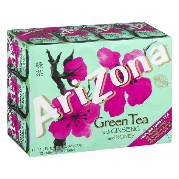 Arizona Green Tea with Ginseng and Honey Case 30 x 340 ml USA