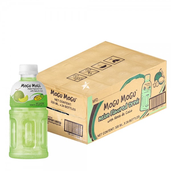 MOGU MOGU MELON Flavoured Drink With Nata De Coco Kiste 24 x 320 ml Thailand