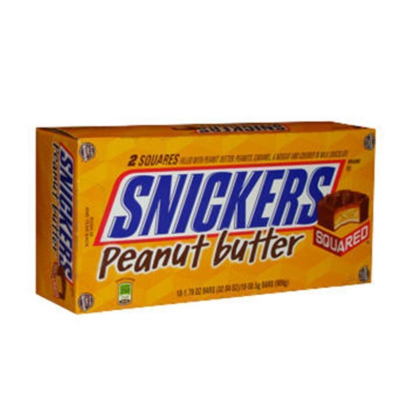 Snickers Squared Peanut Butter Karton 18 x 50.5 Gramm USA
