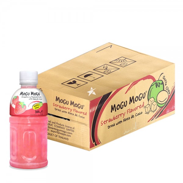 MOGU MOGU STRAWBERRY Flavoured Drink With Nata De Coco Kiste 24 x 320 ml Thailand
