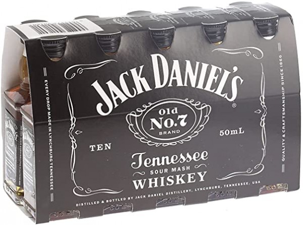 Jack Daniels Tennessee Whisky Miniaturen BOX 10 x 5 cl / 40 % USA