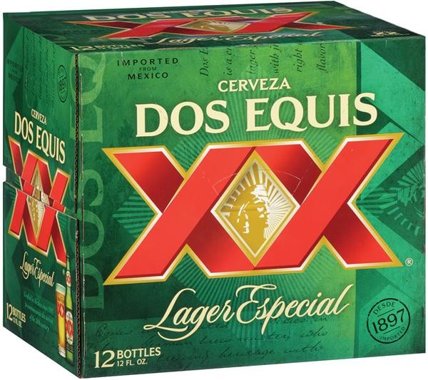 DOS EQUIS XX LAGER Bier Kiste 24 x 355 ml / Mexiko
