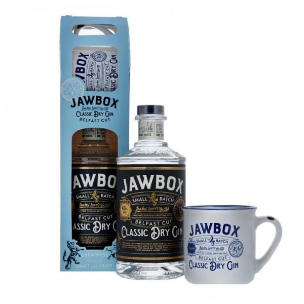 JAWBOX Classic Dry Gin Belfast Cut SET with MUG Cup 70 cl / 40% Ireland