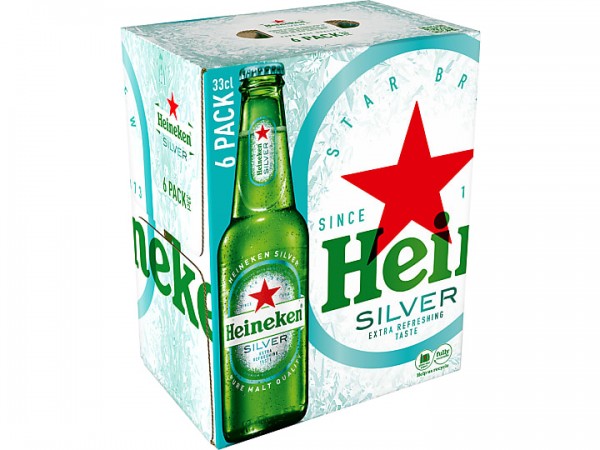 Heineken SILVER Bier Kiste 24 x 330 ml / 4 % Holland