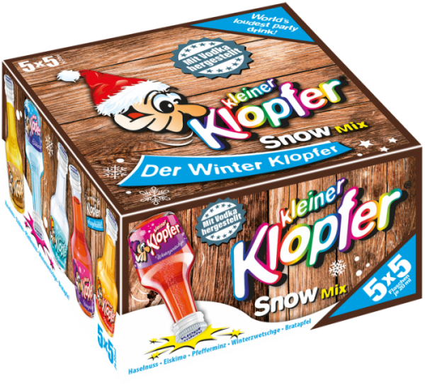 Kleiner KLOPFER SNOW Mix Box 25 x 2 cl / 16 % Italien