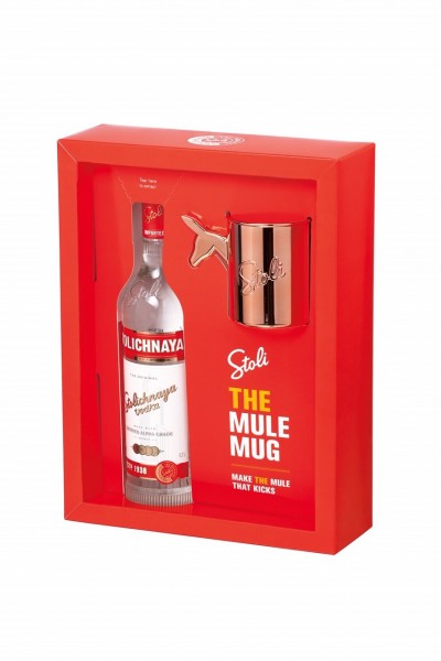 STOLICHNAYA Vodka Geschenkset mit MULE MUG 70 cl / 40 % Lettland