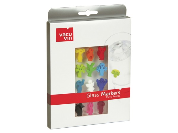 Vacu-Vin Glass Markers Party People Colored 12 pieces