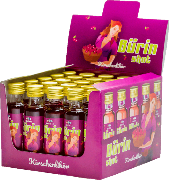 amstutz BUURESHOT Kirsch-Likör Box 25 x 2 cl / 22 % Schweiz