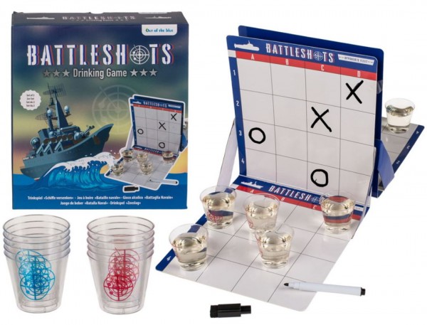 Trinkspiel BATTLESHOTS -Schiffe versenken mit 10 Becher 19 x 19 cm by out of the blue