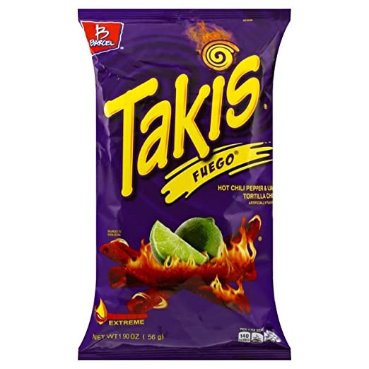 TAKIS FUEGO Maistortillaschips mit Chili-/Limettengeschmack 100 Gramm Mexiko