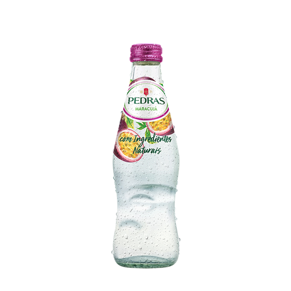 Pedras Mineralwasser mit Maracuja Geschmack Glasflasche 250 ml Portugal