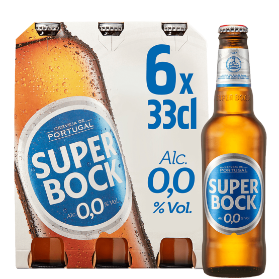 SUPER BOCK 0.0 ALKOHOLFREIES Bier Kiste 24 x 330 ml Portugal