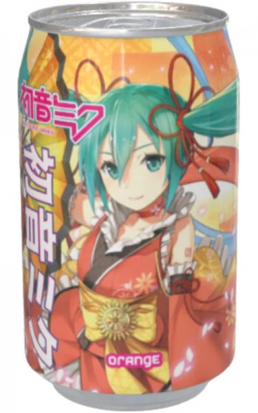 Ocean Bomb Kawaji Hatsune Miku ORANGE Soda Kiste 24 x 330 ml Taiwan