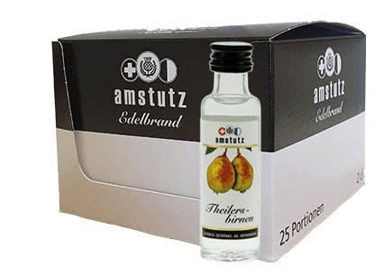 amstutz Edelbrand THEILERSBIRNEN PORTION Box 25 x 2 cl / 40 % Schweiz