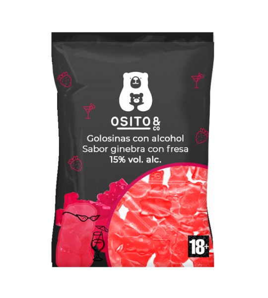 OSITO & Co Gummibären mit Alkohol GIN ERDBEERE 120 Gramm / 15 % Spanien