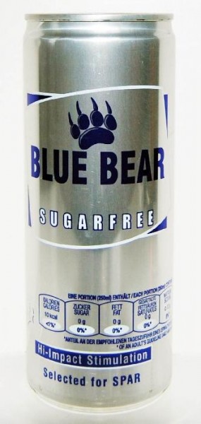 BLUE BEAR Sugarfree Energy Drink 24 x 250 ml UK