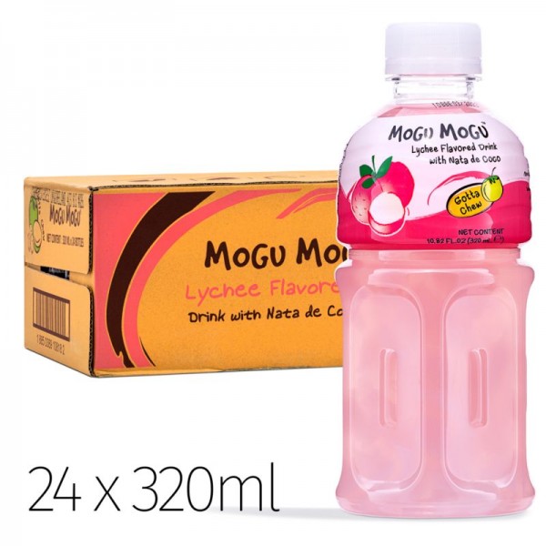 MOGU MOGU LYCHEE Flavoured Drink With Nata De Coco Kiste 24 x 320 ml Thailand