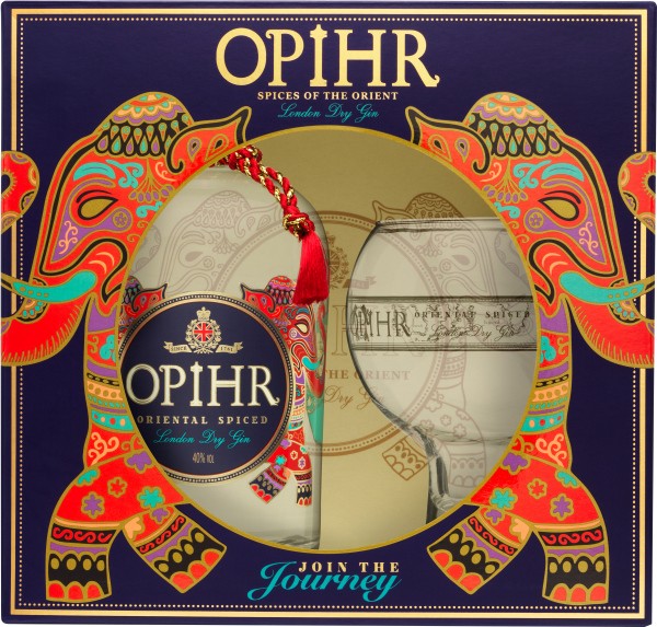 Opihr Oriental Spiced London Dry Gin Geschenkpackung mit Glas 70 cl / 40 % UK