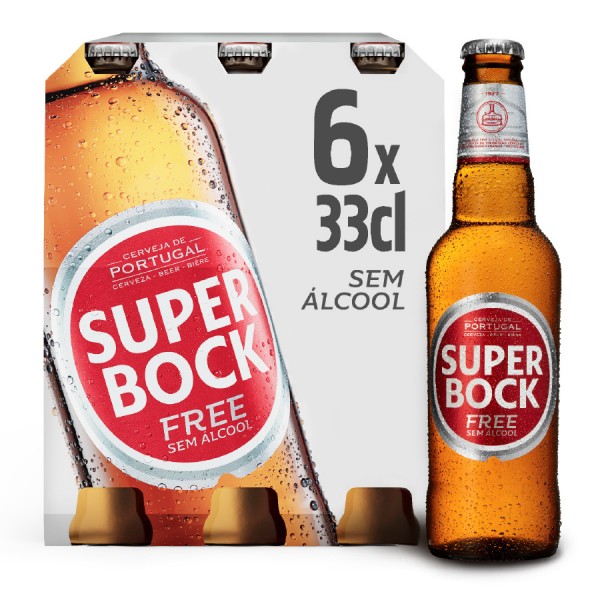 SUPER BOCK SEM Alcool ALKOHOLFREIES Bier Kiste 24 x 330 ml Portugal
