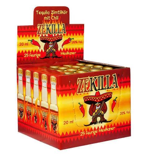 ZEKILLA Shot Likör mit Tequila, Zimt, Chilli Box 25 x 2 cl / 20 % Deutschland