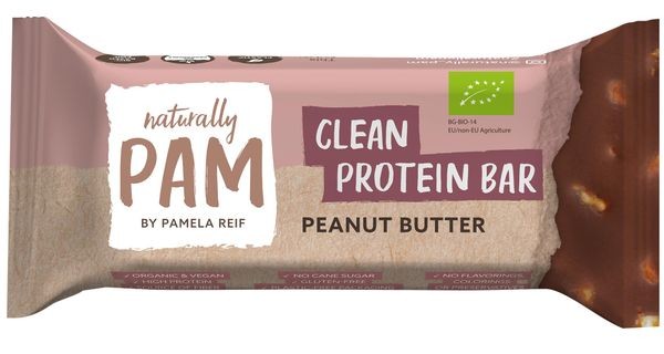 naturally PAM Clean Protein Bar PEANUT BUTTER by Pamela Reif 42 Gramm Deutschland