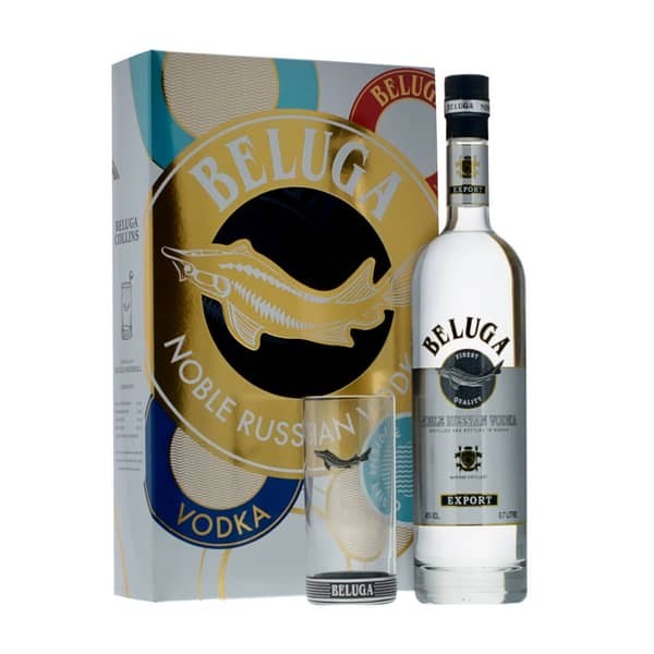 BELUGA Noble Vodka Set mit Highball Glas 70 cl / 40 % Russland
