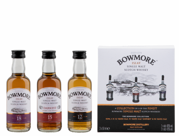 BOWMORE Miniatur Collection (12 J. - 15 J. - 18 J.) 3 x 5 cl / 42 % Schottland