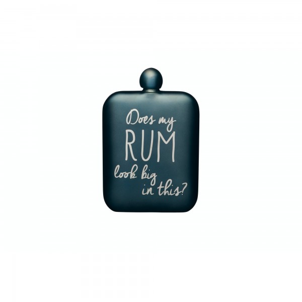 Each Flask has a burnished pink metallic finish and etched 'Does my rum look big in this' slogan. Capacity: 175ml