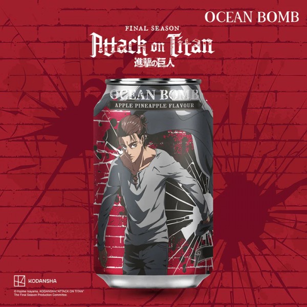 Ocean Bomb Attack of Titan Apple Pineapple Flavour Sparkling Water Kiste 24 x 330 ml Taiwan