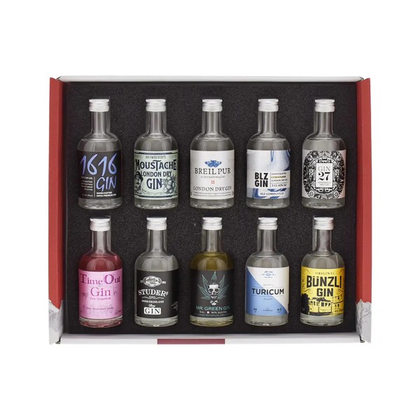 GIN Tasting Box SWISS EDITION 10 x 5 cl / 44.4% Switzerland