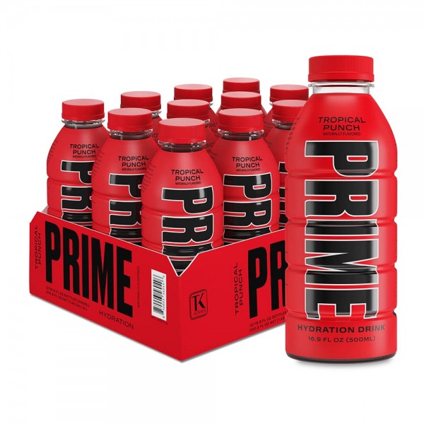 PRIME Hydration Drink TROPICAL PUNCH Kiste 12 x 500 ml USA