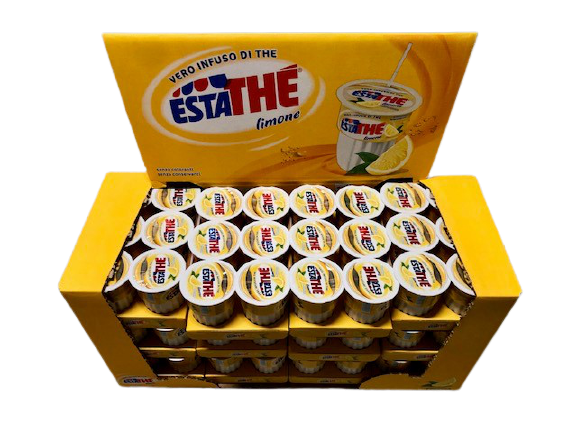 EstaThe alla LIMONE PET Becher Kiste 12 x 6 Pack = 72 x 200 ml Italien