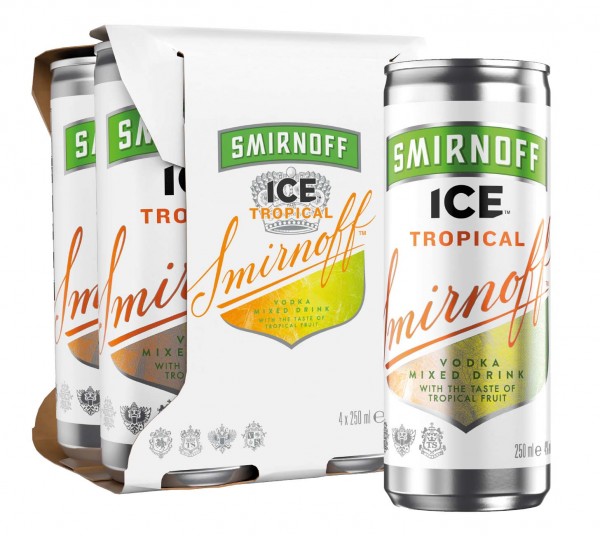 SMIRNOFF ICE TROPIAL Dosen Kiste 24 x 250 ml / 4 % Italien